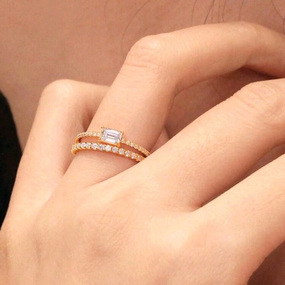 Sterling silver/14kt 1/3cttw diamond ring NEW